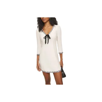 REFORMATION Posey Dress Long-Sleeved Dresses Women's Ivory