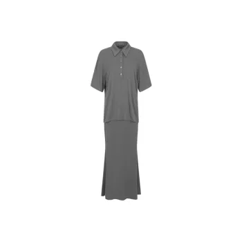 URBAN REVIVO Short Sleeved Dress Women's Dark Gray