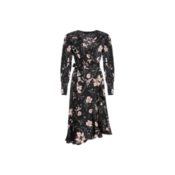 BESIONIA SS23 Long-Sleeved Dresses Women's Black Pattern