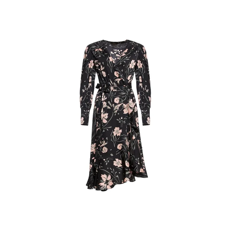 BESIONIA SS23 Long Sleeved Dress Women's Black Pattern-0