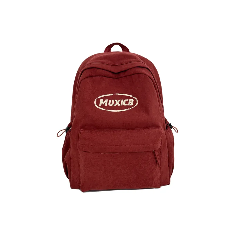 Single Warehouse Nylon Backpack Regular Unisex White Gray/Green/Red-6
