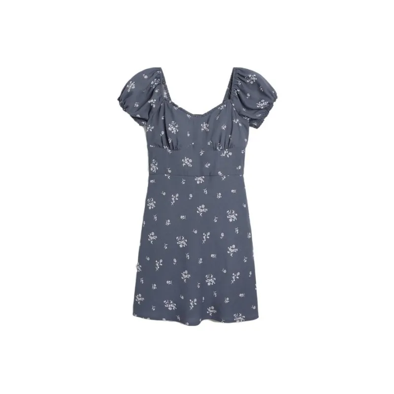 Hollister Short-Sleeved Dresses Women's Blue Floral-0