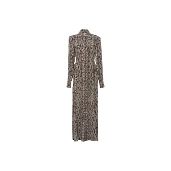 BALMAIN Printed Maxi Shirt Dress