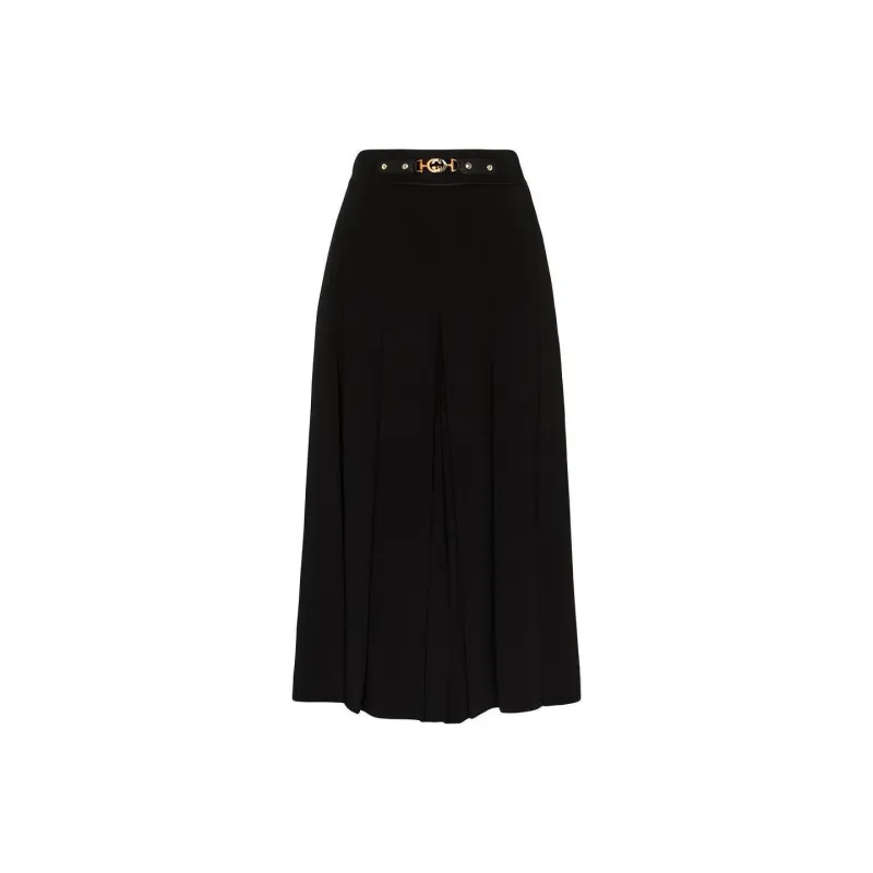 GUCCI Horsebit embellished Pleated Culottes-0