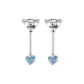 [Bear Blue Zircon]Sterling Silver Stud Earrings 1 Pair Eh-2332.ebB