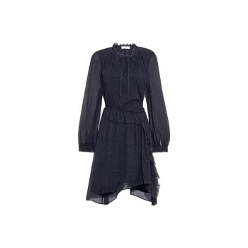 COACH Long Sleeved Dress Women's Marine Blue