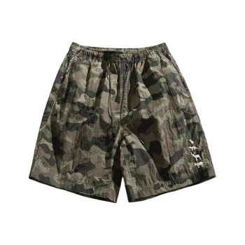 Youth Pastoral Order Casual Shorts Unisex Camouflage Army Green