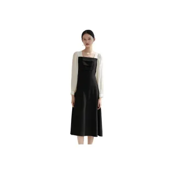 TKY SHOP Long Sleeved Dress Women's Black