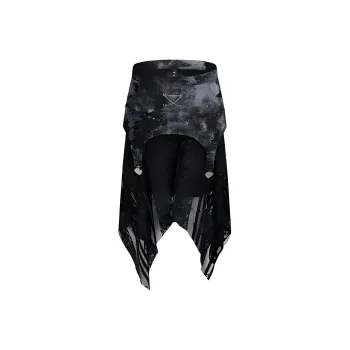 REJJ Denim Long Skirts Women's Black