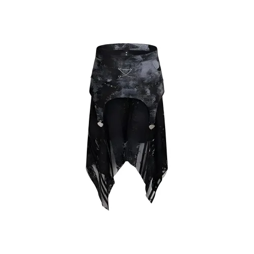 REJJ Denim Long Skirts Women's Black