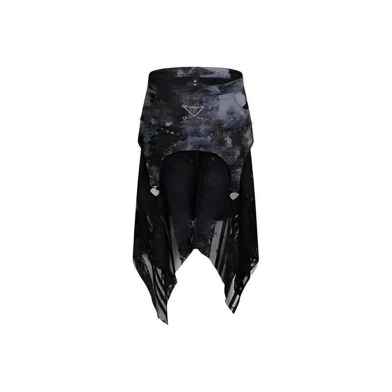 REJJ Denim Long Skirts Women's Black-0