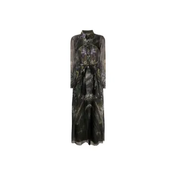 ALBERTA FERRETTI Flower Bomb print Silk Skirt