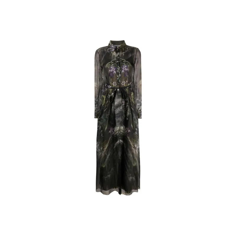 ALBERTA FERRETTI Flower Bomb print Silk Skirt-0