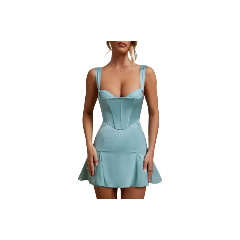 OH POLLY DELPHINE Slip Dresses Women's Teal/Cyan-0