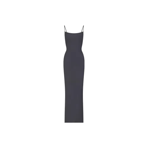 SKIMS SOFT LOUNGE LONG SLIP DRESS Slip Dresses Women's GRAPHITE/Graphite