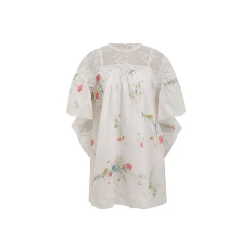 Zimmermann SS25 Short Sleeved Dress Women's Cream
