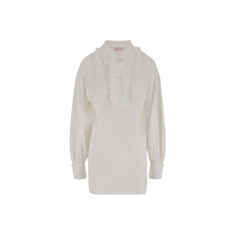 Valentino SS25 Long-Sleeved Dresses Women's White-0