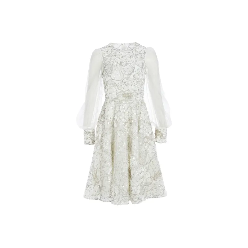 Marie Elie Long-Sleeved Dresses Women's White-0
