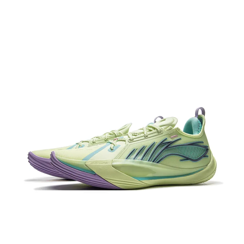 LiNing Sonic 13 Cushioning Abrasion Resistant Support Low Top Basketball Shoes Men's Green-2