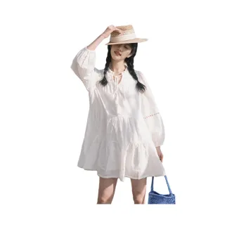 Wbwq Long Sleeved Dress Women's White