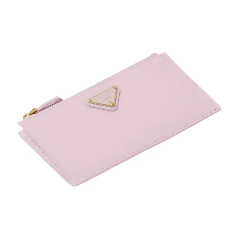 PRADA Saffiano Leather Card Holder Women's Snow Pink-2