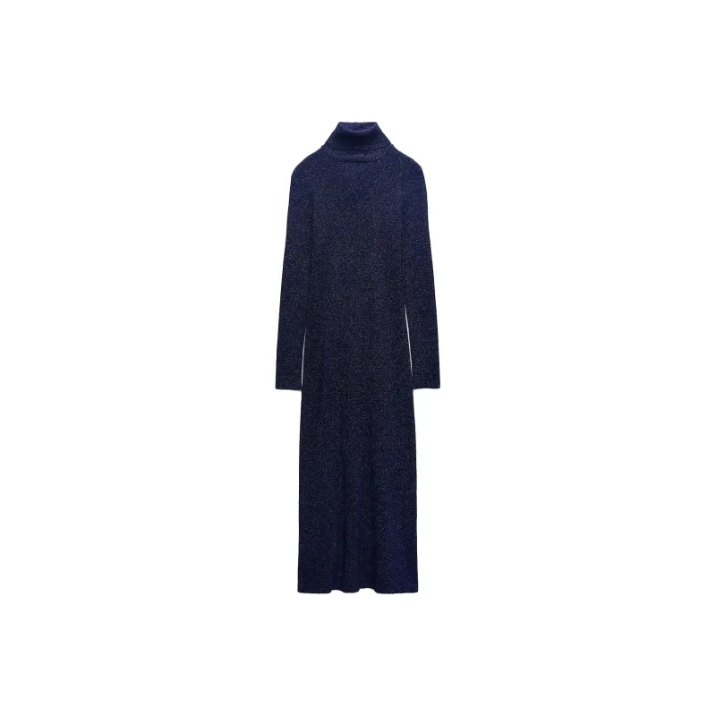 ZARA Long-Sleeved Dresses Women's Blue-0