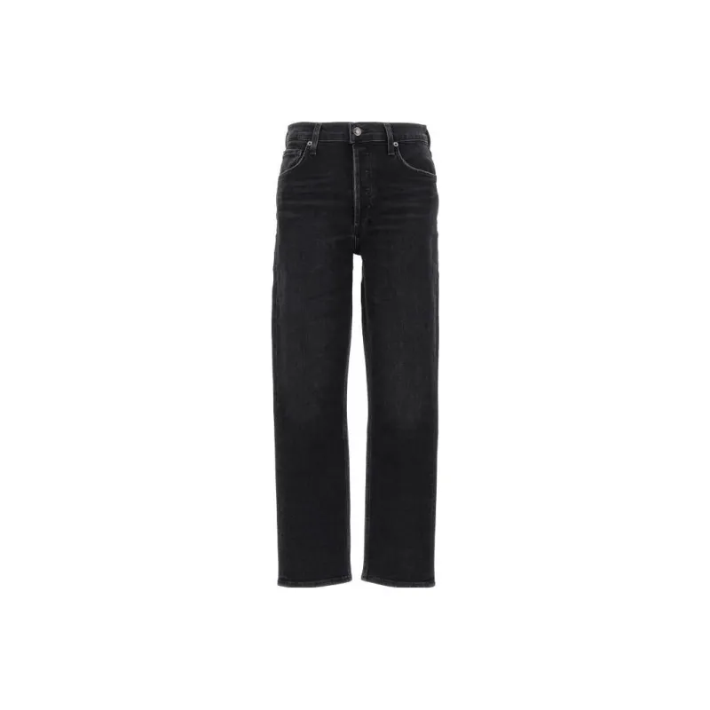 AGOLDE Riley High Waisted Straight Leg Jeans-0