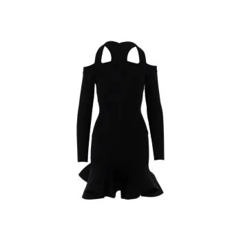 Alexander McQueen Ruffle Detailed Flared Mini Dress