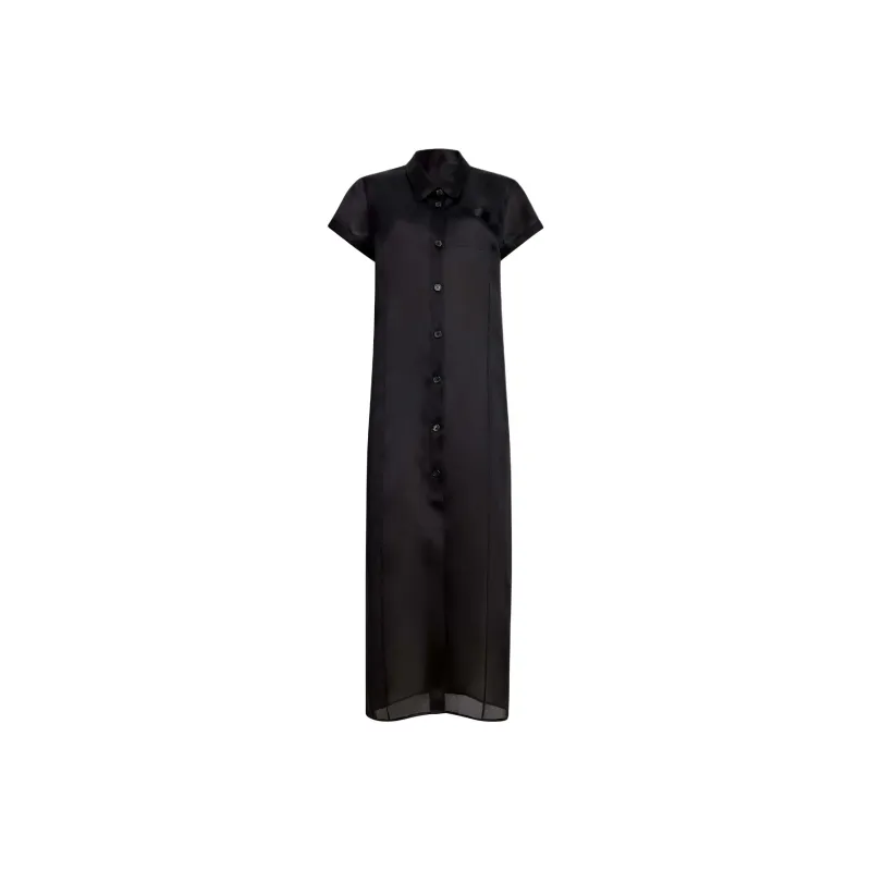 KHAITE Effy Button up Short sleeve Dress-0