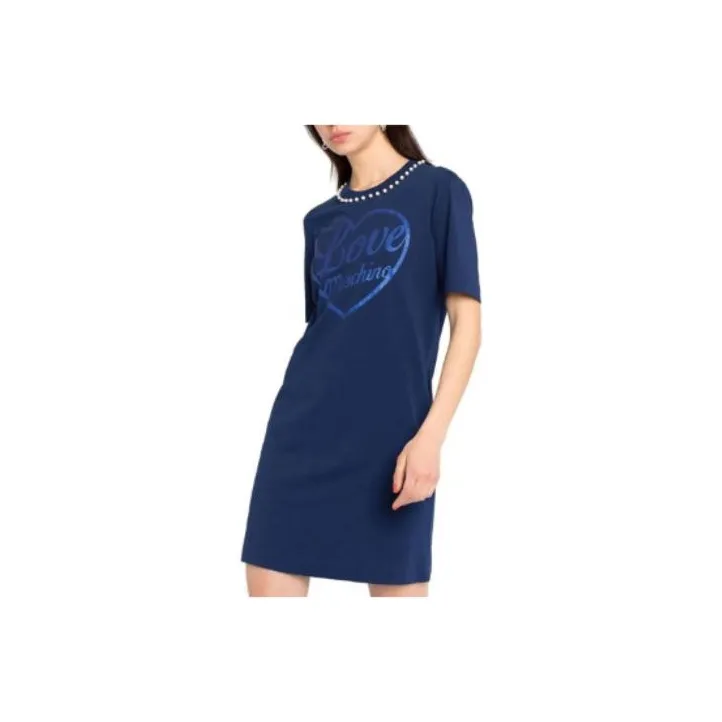 MOSCHINO Short Sleeved Dresses Women's Blue-0