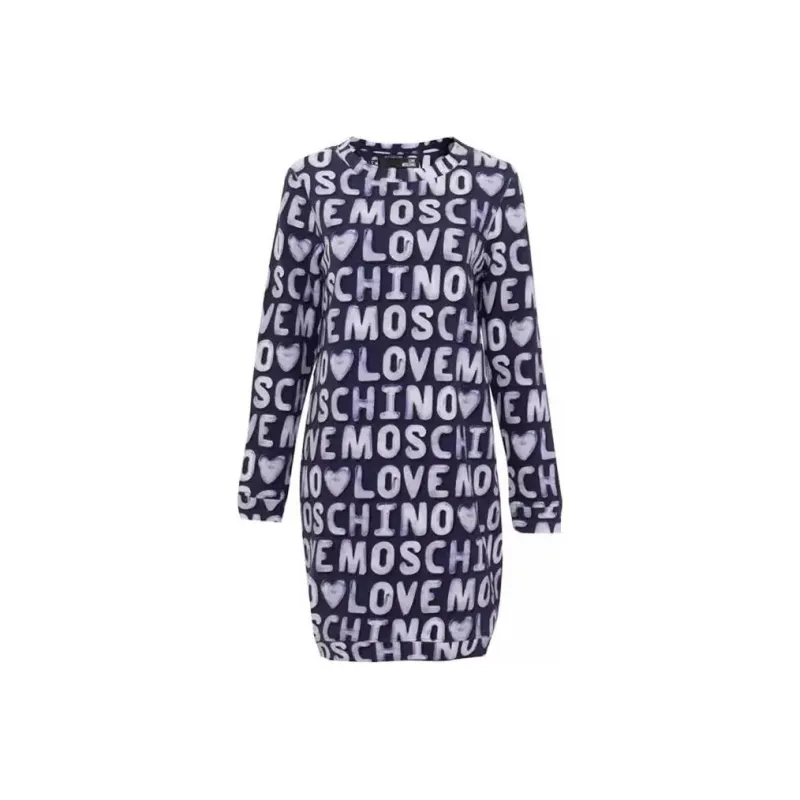 MOSCHINO Long Sleeved Dresses Women's Marine Blue-0