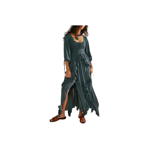 FREE PEOPLE In Your Dreams Maxi Long-Sleeved Dresses Women's Balsam/Fragrant Fat Color