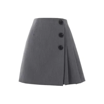 SOON FLOWER Casual Short Skirts Women's Gray