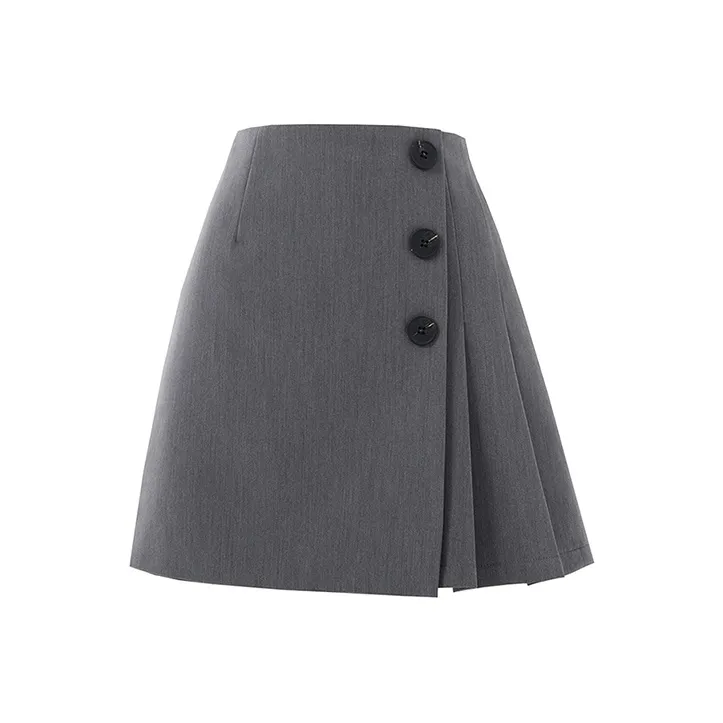 SOON FLOWER Casual Short Skirts Women's Gray-0