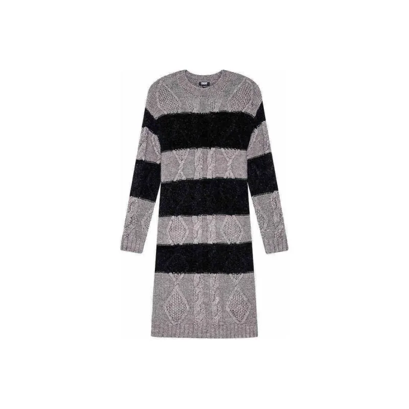 DKNY Long Sleeved Dress Women's Black & Multicolor-0