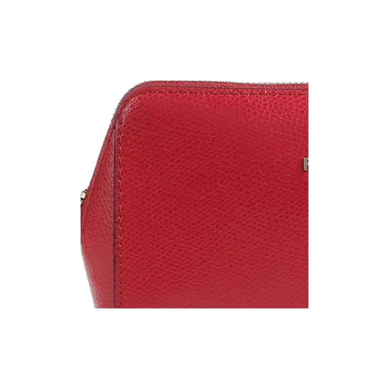 Furla Grain Leather Clutch Medium Size Women's Red-3