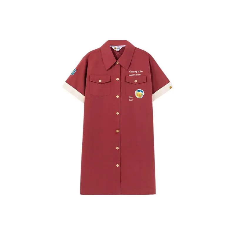 B.Duck Short Sleeved Dresses Women's Orange-0