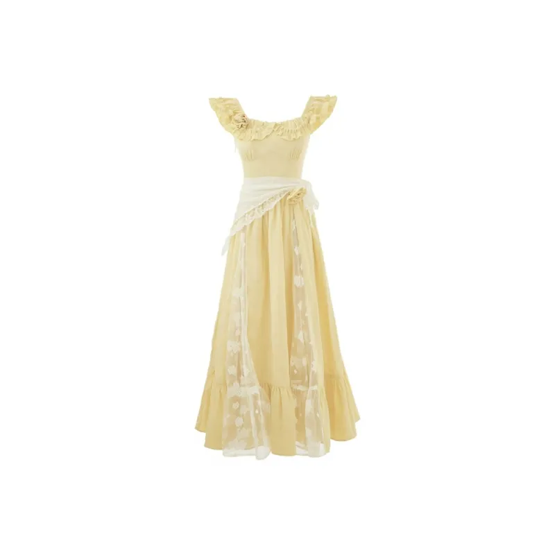 Incolore Short Sleeved Dresses Women's Yellow-0
