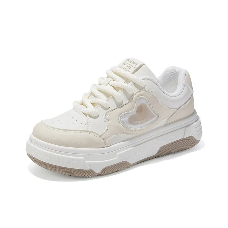 Alxnan Low Top Skateboard Shoes Women's Ecru-4
