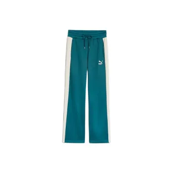 PUMA ICONIC Women's T7 Knitted Track Pants Knitted Sports Pants Women's Cool Green