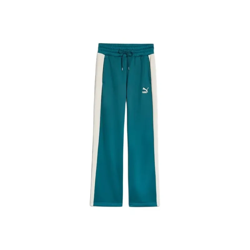 PUMA ICONIC Women's T7 Knitted Track Pants Knitted Sports Pants Women's Cool Green-0