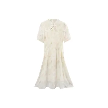A Paradise For Awakening Short Sleeved Dresses Women's Beige
