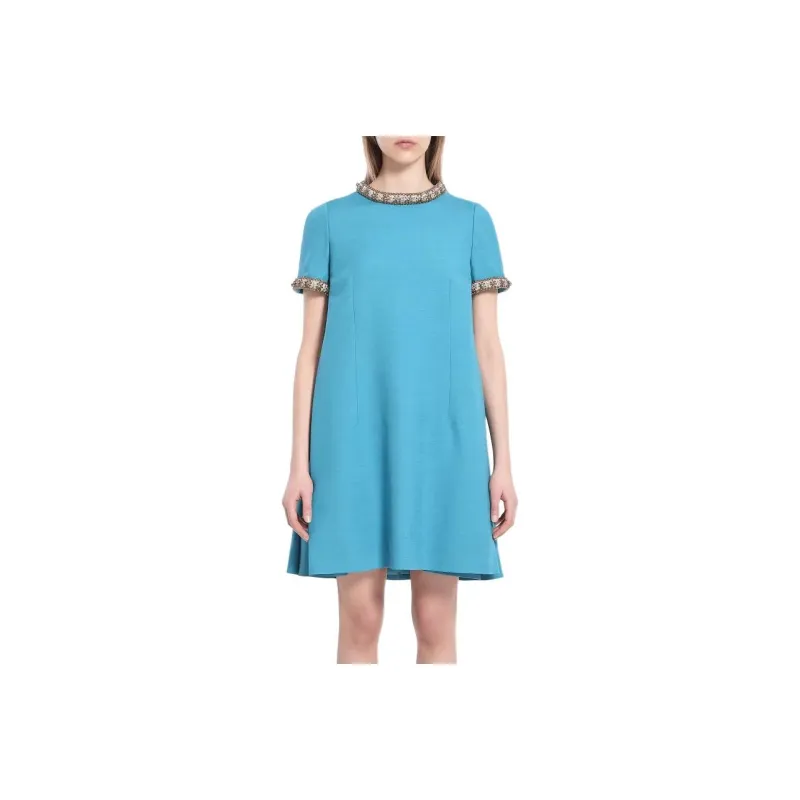 Valentino Short-Sleeved Dresses Women's Blue-0