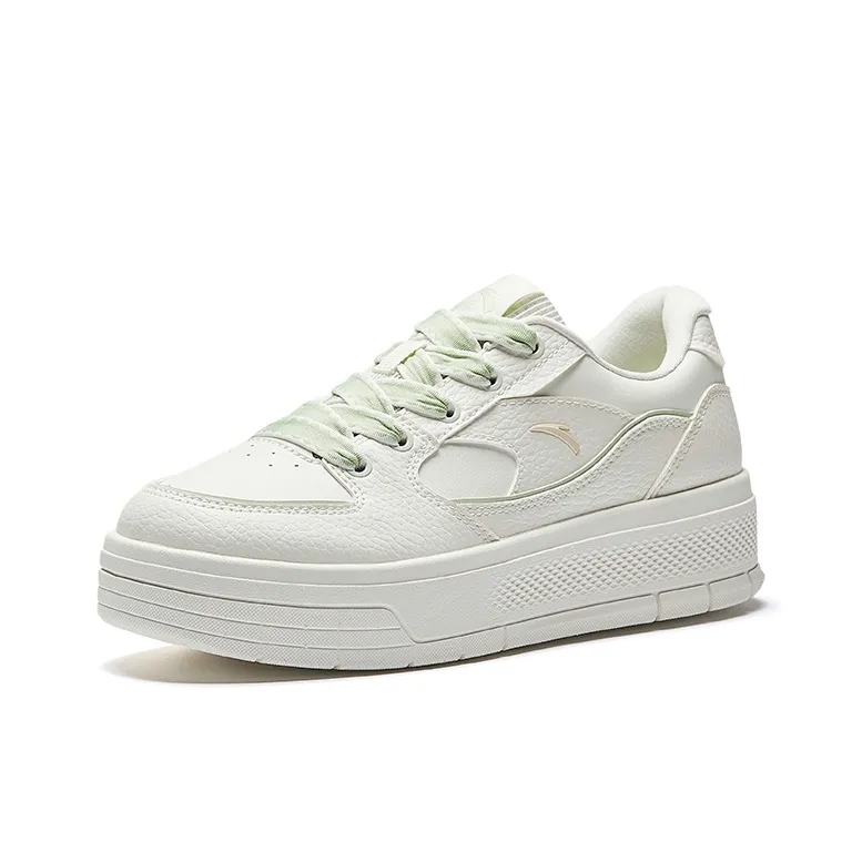 Anta Light Breeze Anti Slip Wear Resistant Low Top Skateboard Shoes Women's White-1