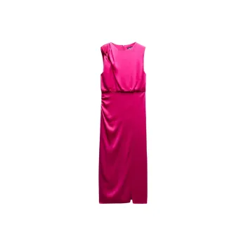 ZARA Sleeveless Dress Women's Dark Purple Red