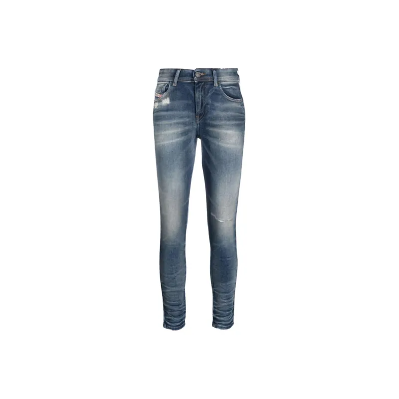 DIESEL 2017 Slandy Logo Patch Slim Jeans-0