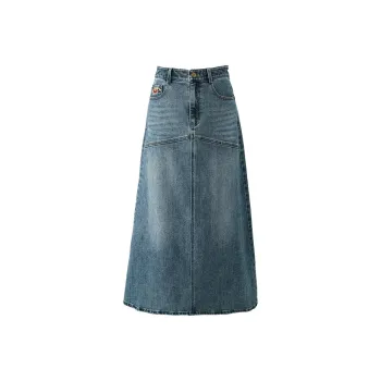 YALIDA Denim Long Skirts Women's Blue
