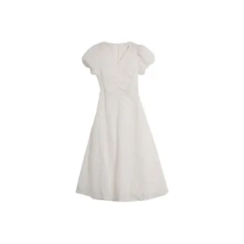 SETIROM Short Sleeved Dress Women's White