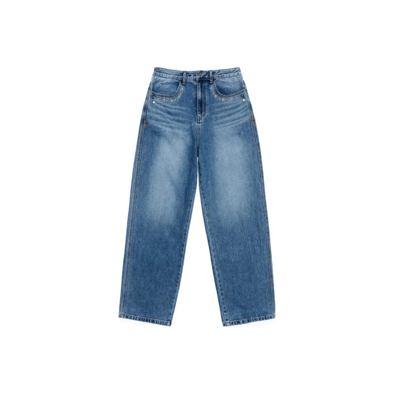 ADER ERROR ADER ERROR Through Editism Series Jeans Women's Denim Blue-0