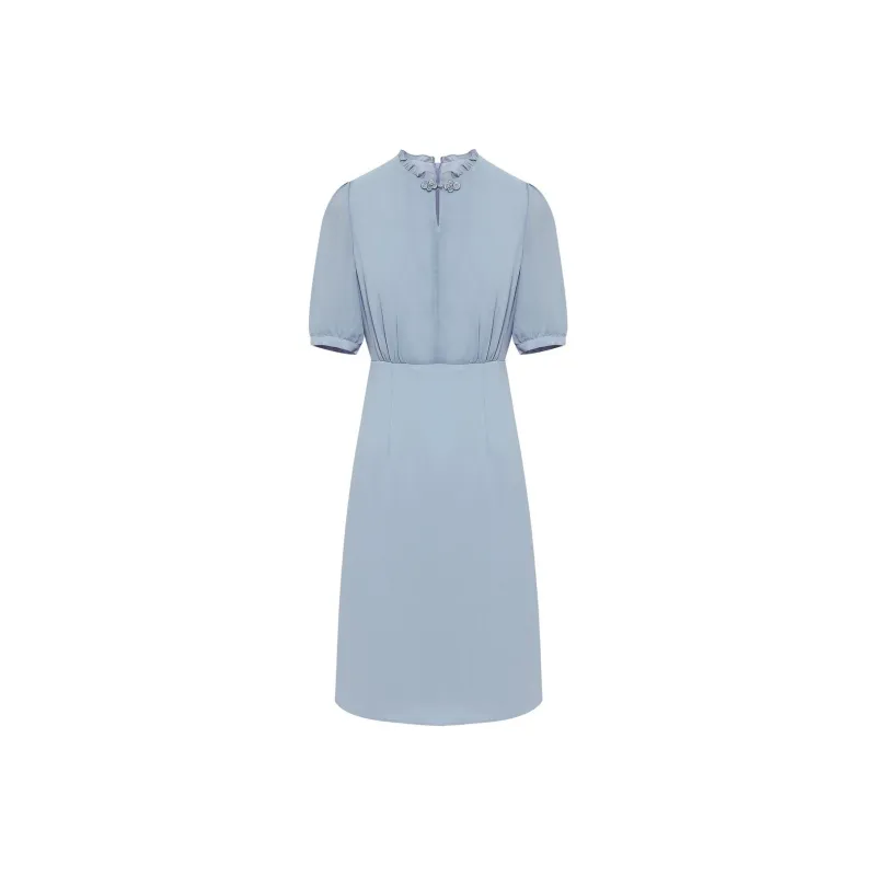 BBLLUUEE Short Sleeved Dress Women's Moonlight Blue-0